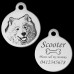 Samoyed Engraved 31mm Large Round Pet Dog ID Tag